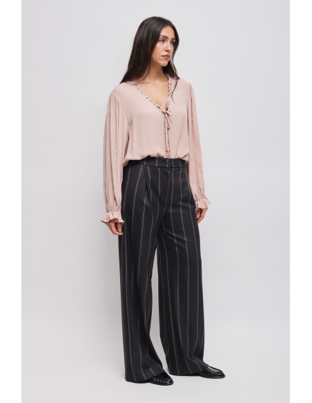 Maryley krijtstreep Palazzo-broek