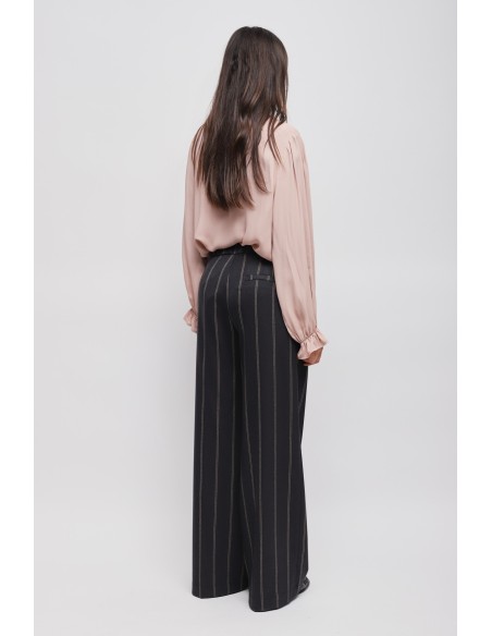 Maryley krijtstreep Palazzo-broek