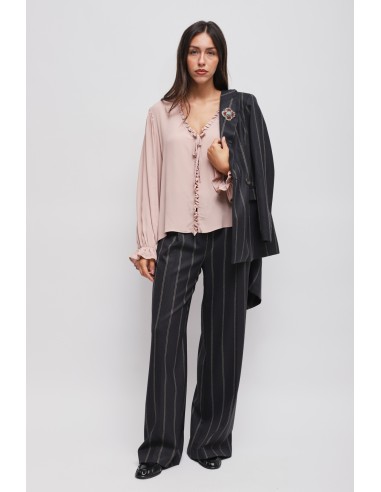 Maryley krijtstreep Palazzo-broek