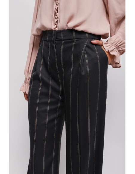 Maryley krijtstreep Palazzo-broek