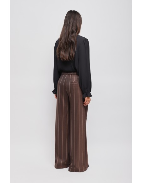 Maryley krijtstreep Palazzo-broek