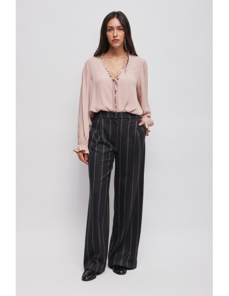 Maryley krijtstreep Palazzo-broek