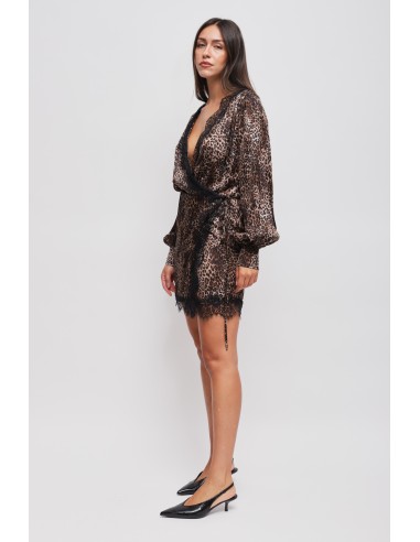Leopardprint wikkeljurk van viscose van Maryley