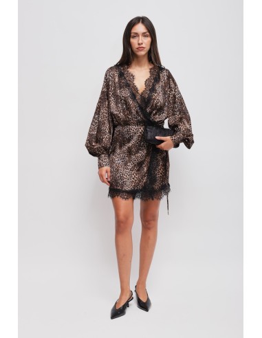 Leopardprint wikkeljurk van viscose van Maryley
