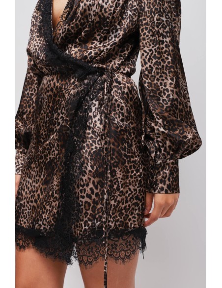 Leopardprint wikkeljurk van viscose van Maryley