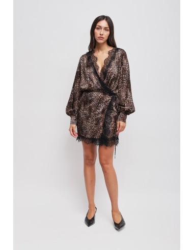 Leopardprint wikkeljurk van viscose van Maryley
