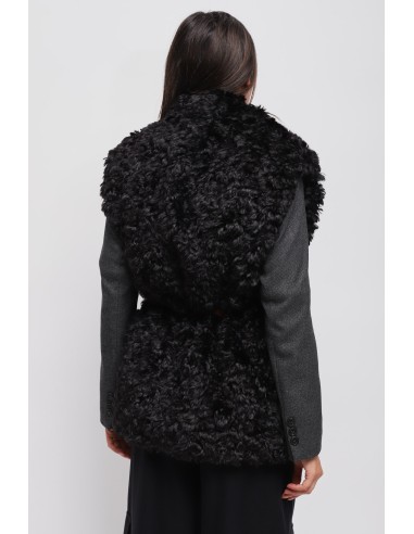 Maryley gilet van imitatiebont met riem