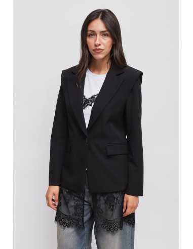 Maryley blazer met één rij knopen en kanten detail