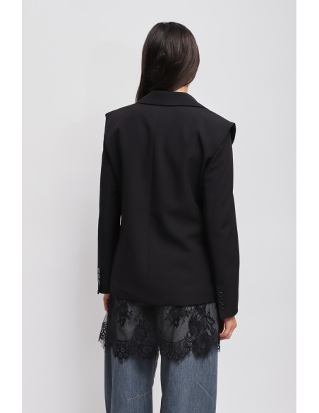 Maryley blazer met één rij knopen en kanten detail