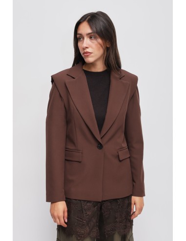 Maryley blazer met één rij knopen en kanten detail