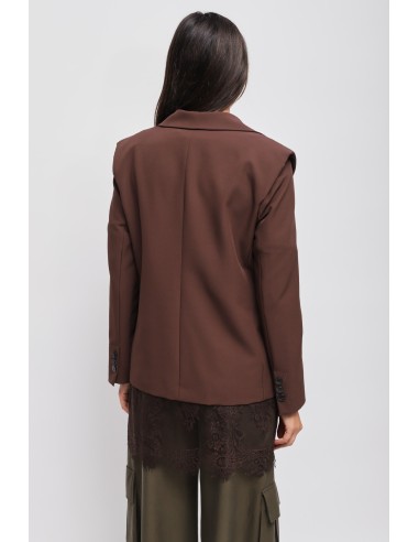 Maryley blazer met één rij knopen en kanten detail