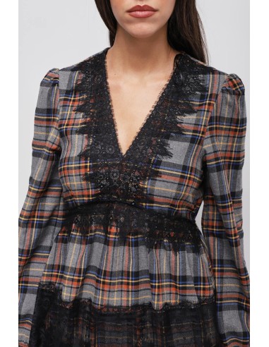 Geruite blouse met kanten details Maryley