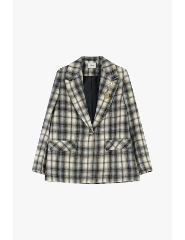 Geruite blazer met klepzakken en sierknopen Dixie