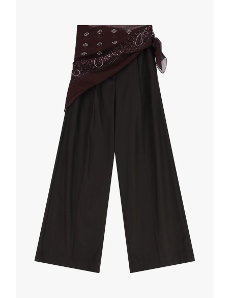 Palazzo-broek met bandana-patroon en sjaaltje Dixie