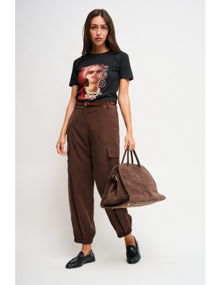 Katoenen T-shirt met Maryley-print