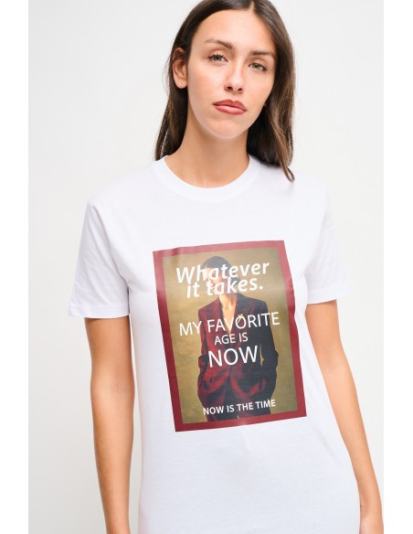 Katoenen T-shirt met Maryley-print