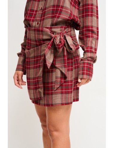 Geruite wikkelminirok van viscose Maryley