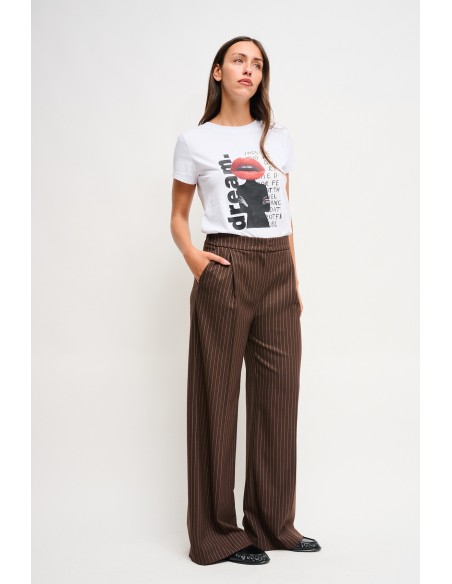 Maryley krijtstreep Palazzo-broek
