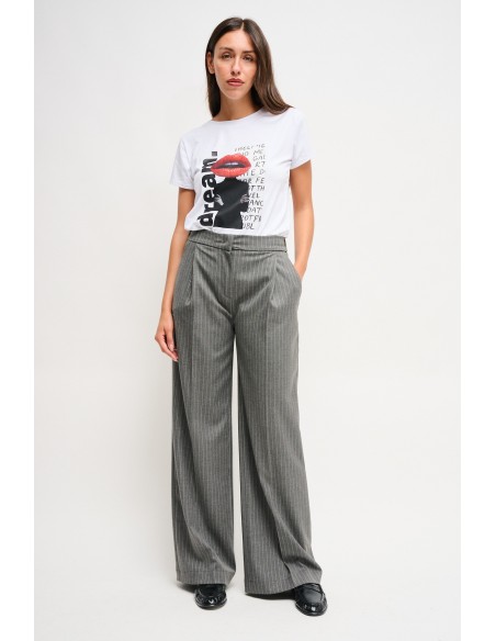 Maryley krijtstreep Palazzo-broek