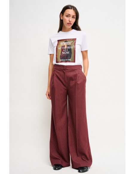 Maryley krijtstreep Palazzo-broek
