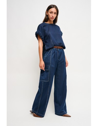 Denim broek met riem Maryley