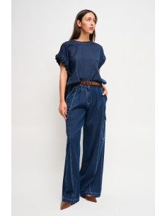 Denim broek met riem Maryley