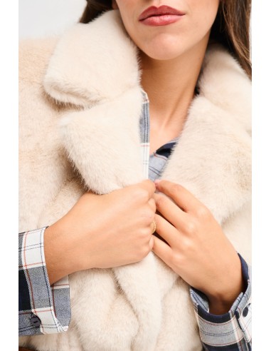 Maryley gilet van imitatiebont met riem