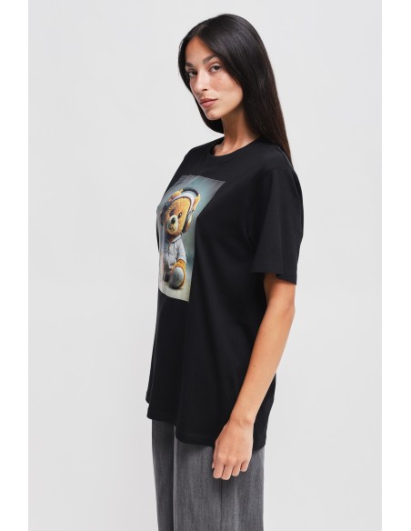 Katoenen T-shirt met berenprint Maryley