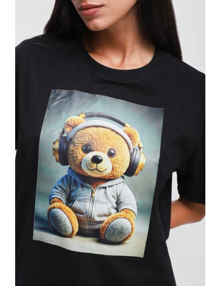 Katoenen T-shirt met berenprint Maryley