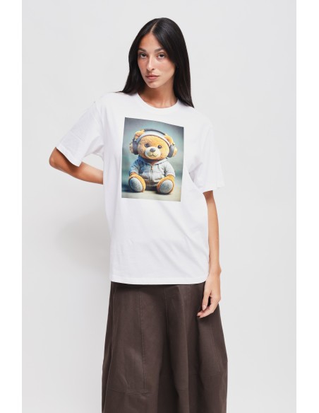 Katoenen T-shirt met berenprint Maryley