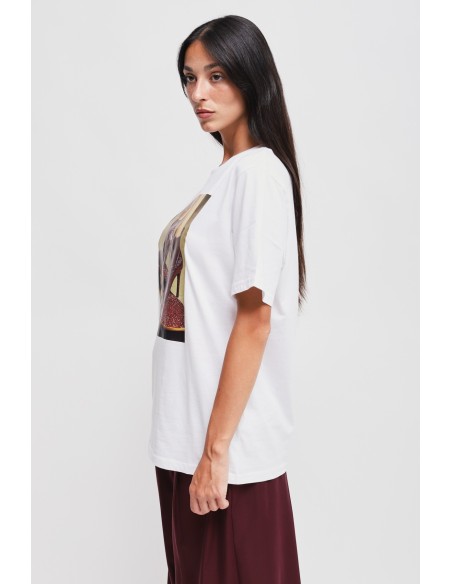 Casual-chic T-shirt van katoen met Maryley-print