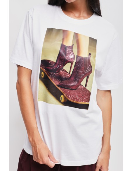 Casual-chic T-shirt van katoen met Maryley-print