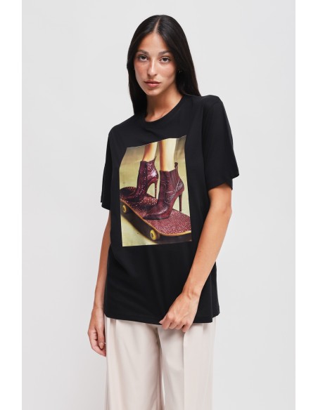 Casual-chic T-shirt van katoen met Maryley-print