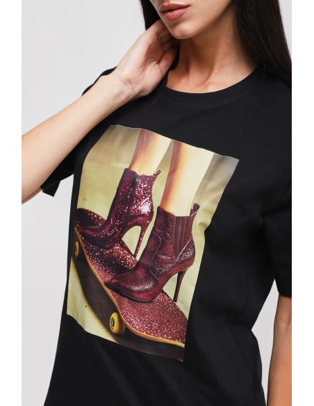 Casual-chic T-shirt van katoen met Maryley-print