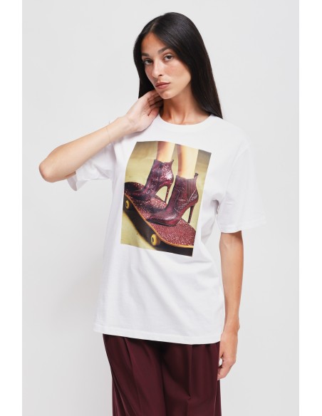 Casual-chic T-shirt van katoen met Maryley-print