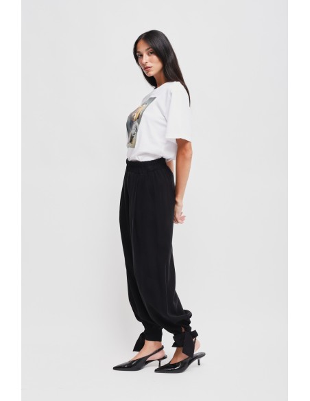 Viscose broek met strik onderaan Maryley