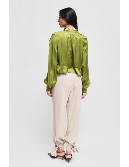 Viscose broek met strik onderaan Maryley