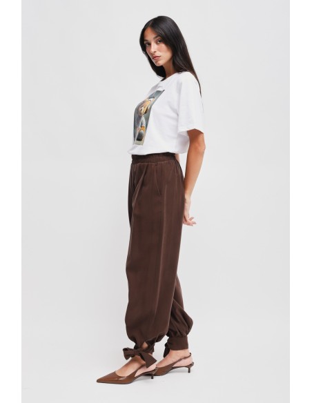 Viscose broek met strik onderaan Maryley