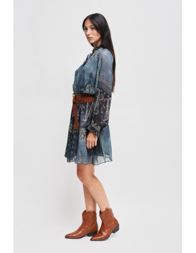 Korte jurk met patroon van viscose Maryley