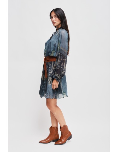 Korte jurk met patroon van viscose Maryley