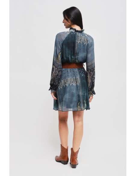 Korte jurk met patroon van viscose Maryley