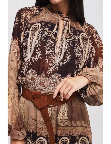 Korte jurk met patroon van viscose Maryley