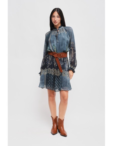 Korte jurk met patroon van viscose Maryley