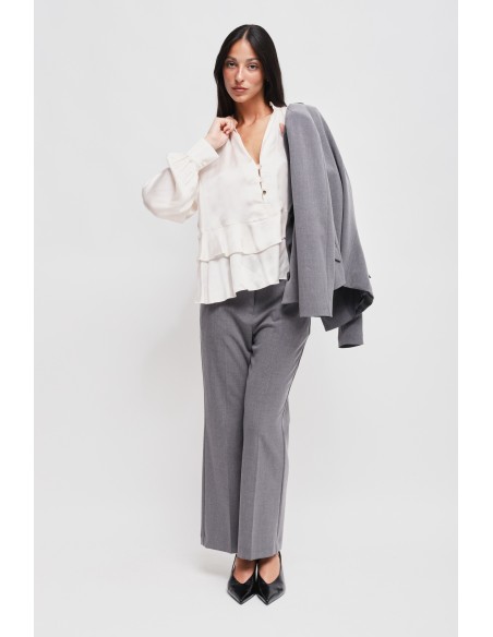 Maryley-blouse van viscose met ruches
