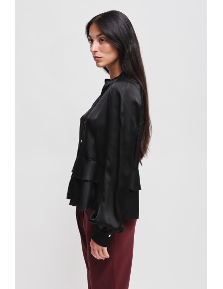 Maryley-blouse van viscose met ruches