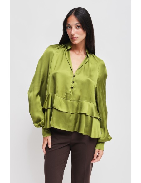 Maryley-blouse van viscose met ruches