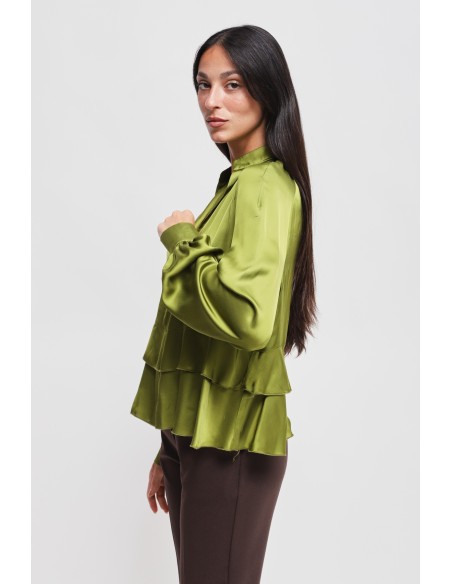 Maryley-blouse van viscose met ruches