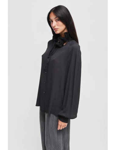 Maryley-viscoseblouse met victoriaanse kraag