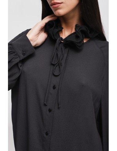 Maryley-viscoseblouse met victoriaanse kraag