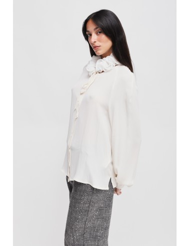 Maryley-viscoseblouse met victoriaanse kraag